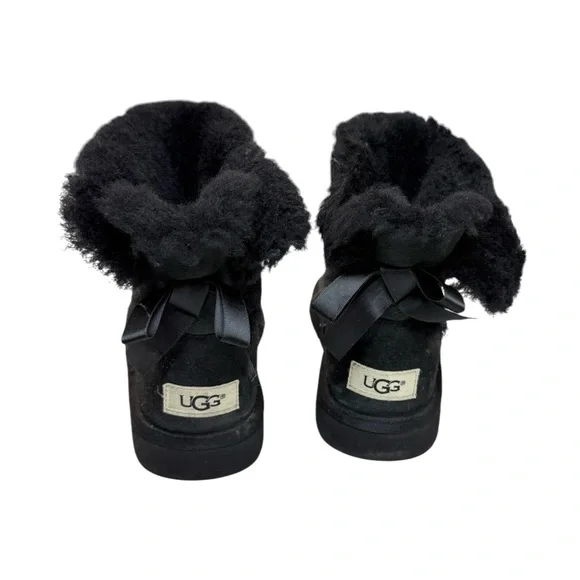 UGG Mini Bailey Bow II Black Boots Size 4 - Picture 4 of 7
